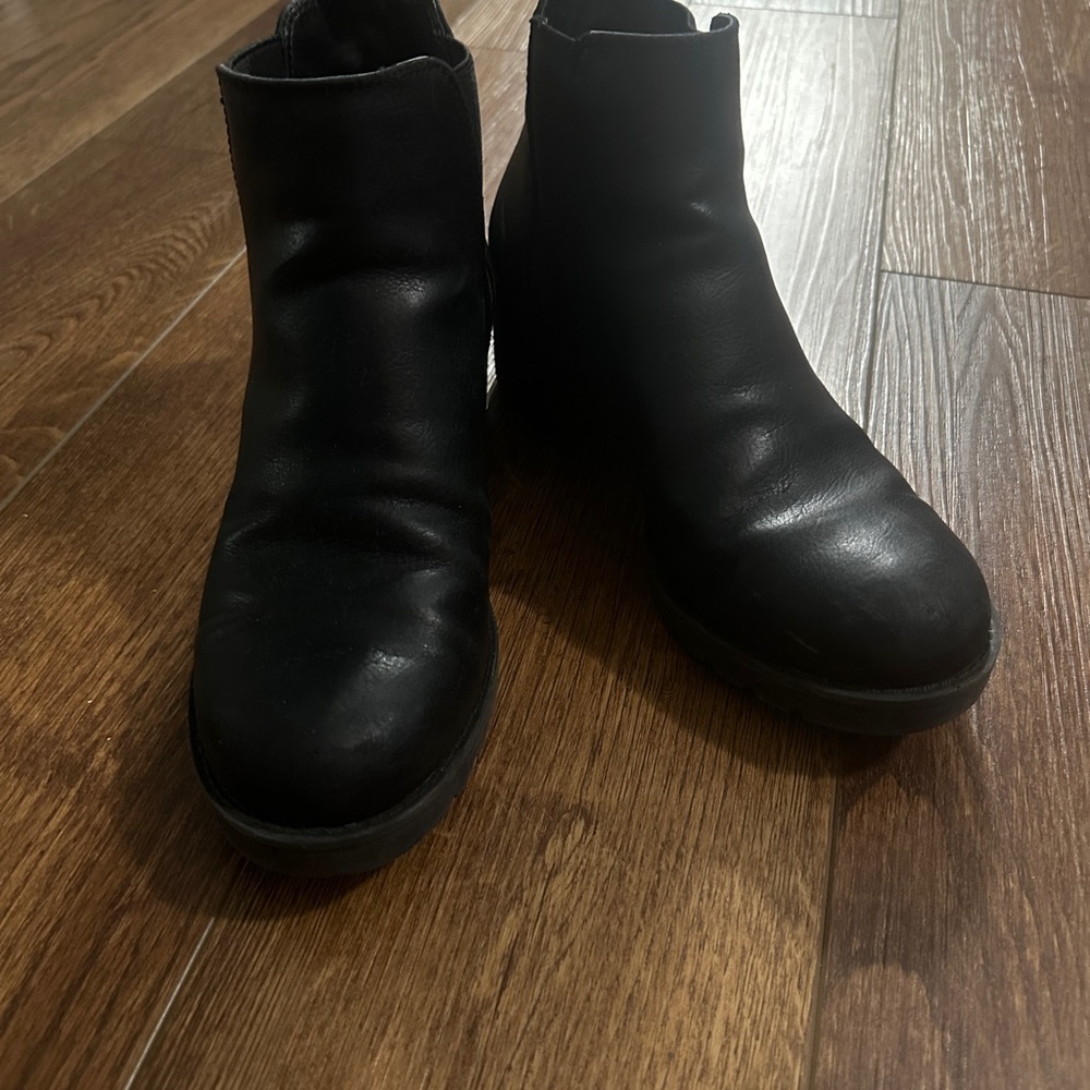 Classic Black Ankle Boots —Girls